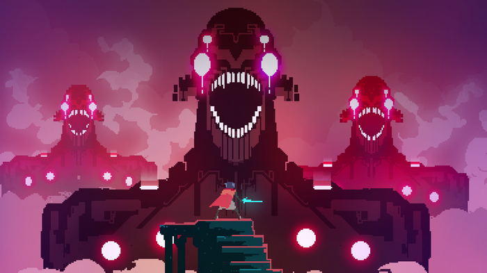 creature, video games, Hyper Light Drifter, pixel art, sword