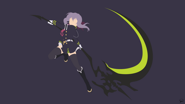 Hiiragi Shinoa from Owari No Seraph with a scythe