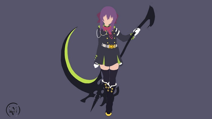 Hiiragi Shinoa with Scythe from Owari No Seraph