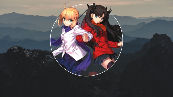 Saber and Tohsaka Rin from Fate Series