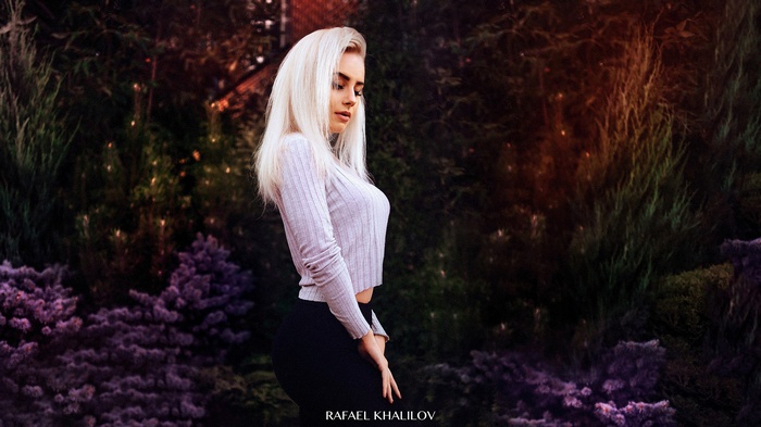 Woman with platinum blonde hair by Rafael Khalilov