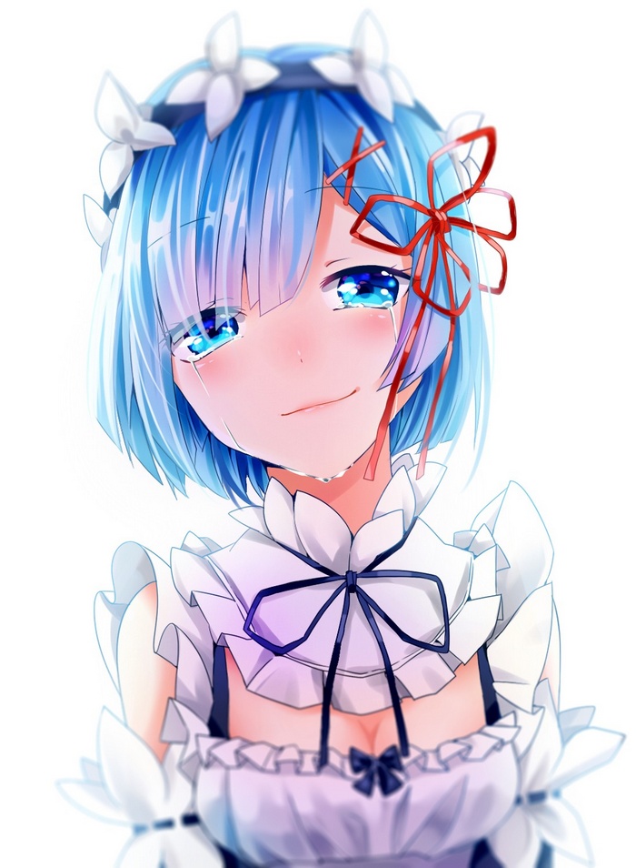 Rem from Re:Zero crying in a maid outfit
