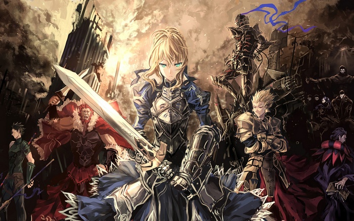 Fate Series characters in a battle scene