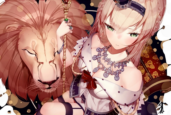 Girl with Lion and Staff