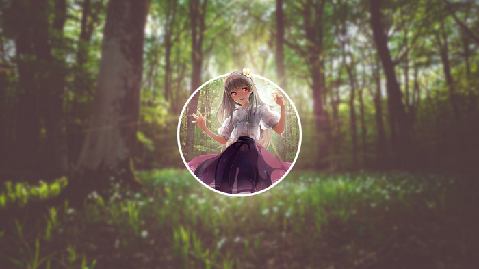 Anime girl in a forest