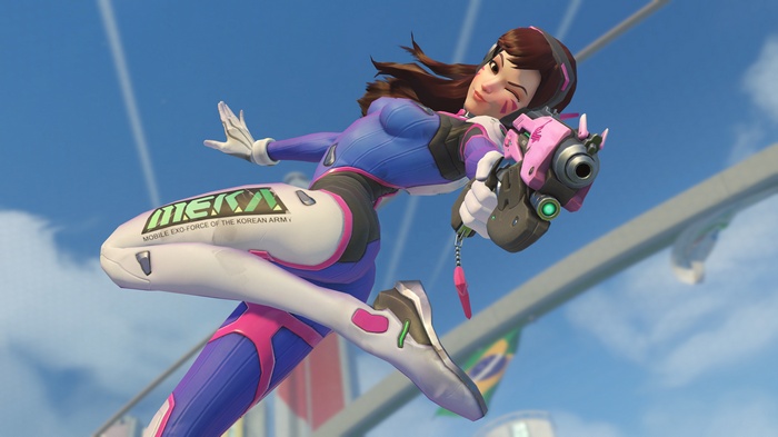 D.Va from Overwatch in action