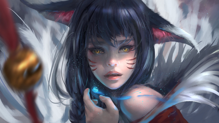 Ahri from League of Legends with glowing orb