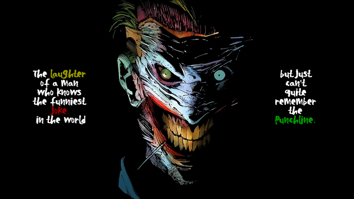 The Joker's quote about laughter and punchlines
