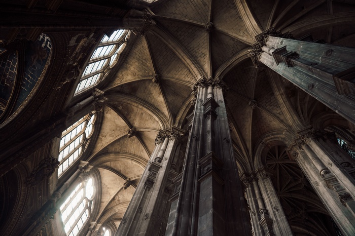 Gothic architecture interior of a cathedral
