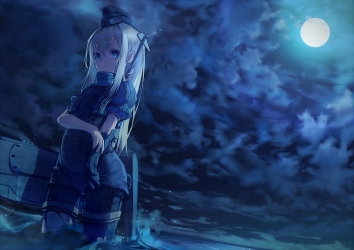 U-511 (KanColle) in the Moonlit Ocean