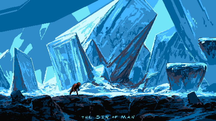 The Sin of Man Pixel Art Ice Cave
