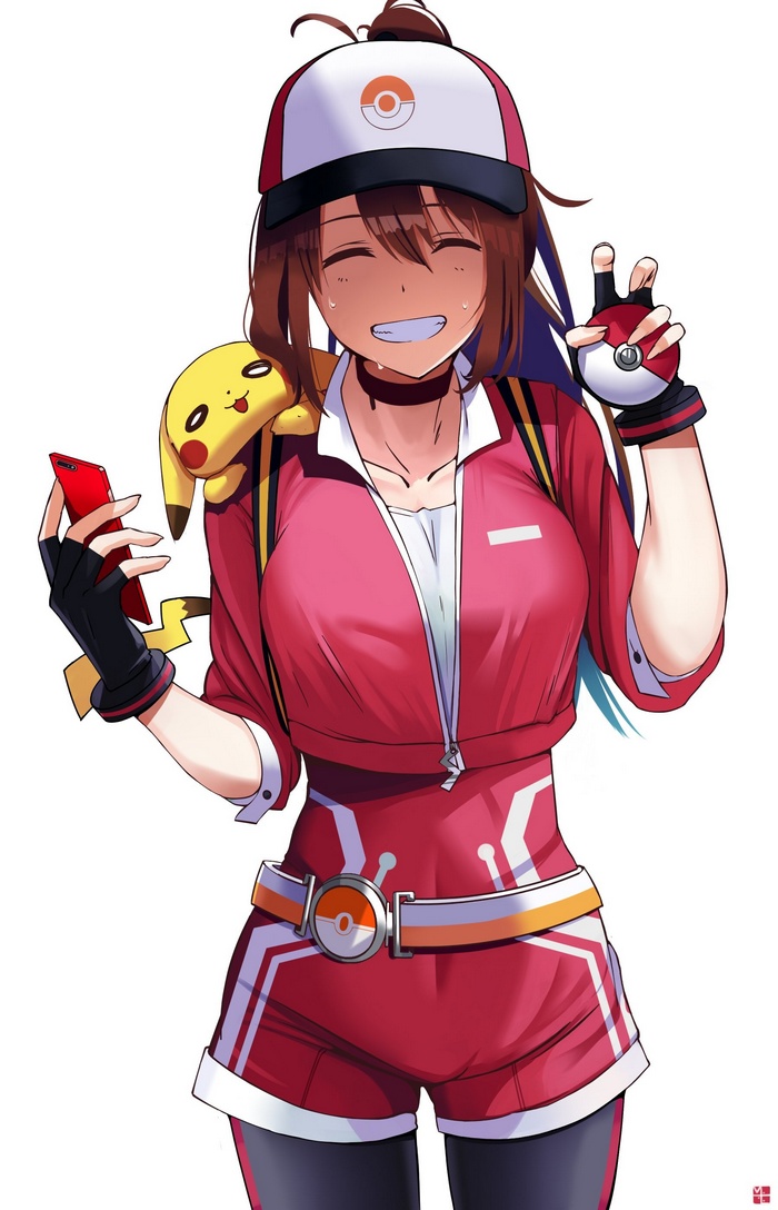 May from Pokémon Go with Pikachu
