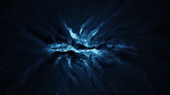 Blue nebula in deep space