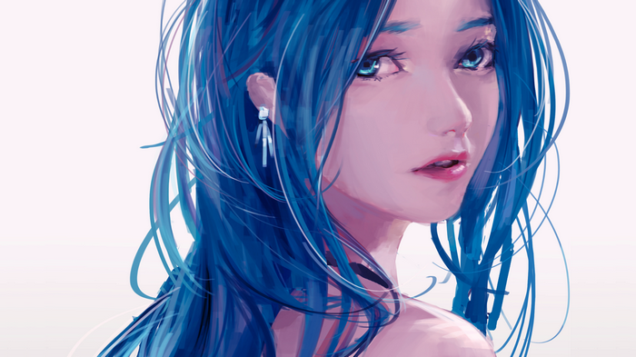 Hatsune Miku with blue hair