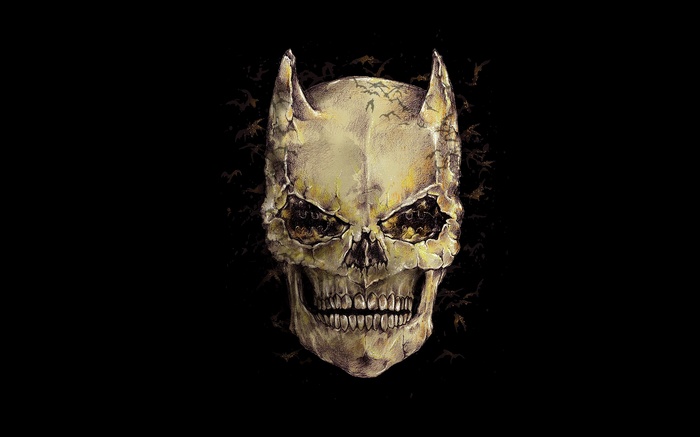 Batman Skull with Bats Artwork