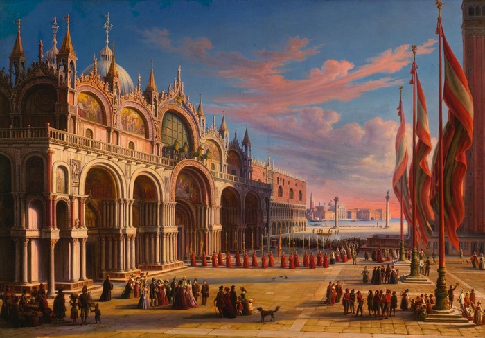 St. Mark's Square in Venice by Carl Ludwig Rundt