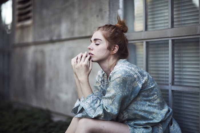 Ruby James with finger on lips