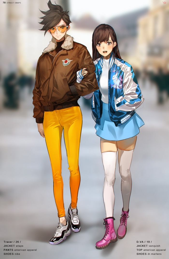 Tracer and D.Va in Street Style Outfits