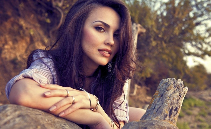 Woman with bracelets outdoors