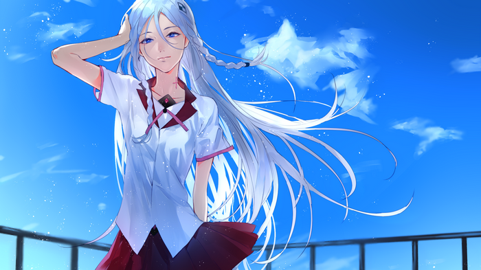 Miach Mihie from Harmony with white hair and blue eyes