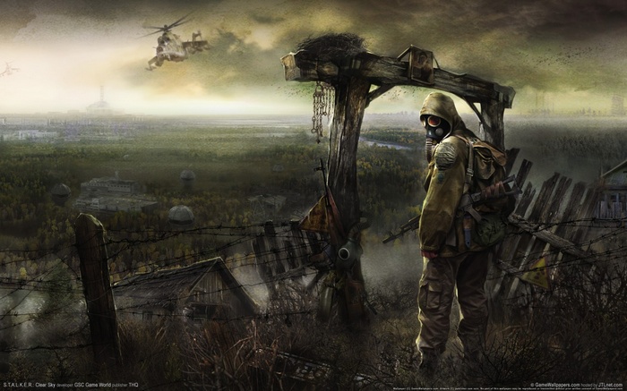 S.T.A.L.K.E.R.: Clear Sky artwork with a soldier in a gas mask