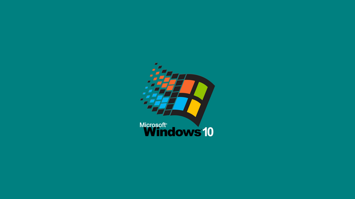 Microsoft Windows 10 Logo on Teal Background