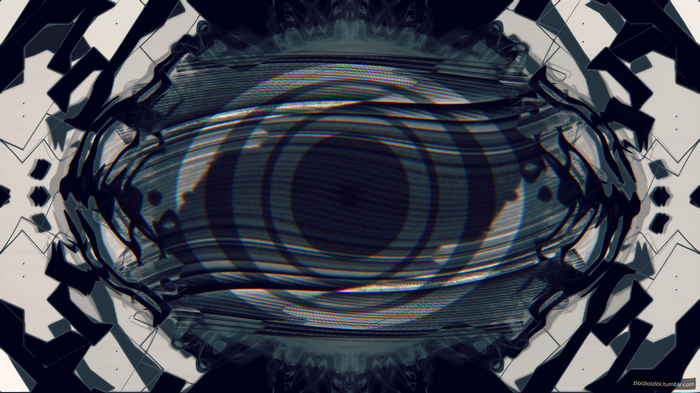 Abstract Glitch Art with Concentric Circles