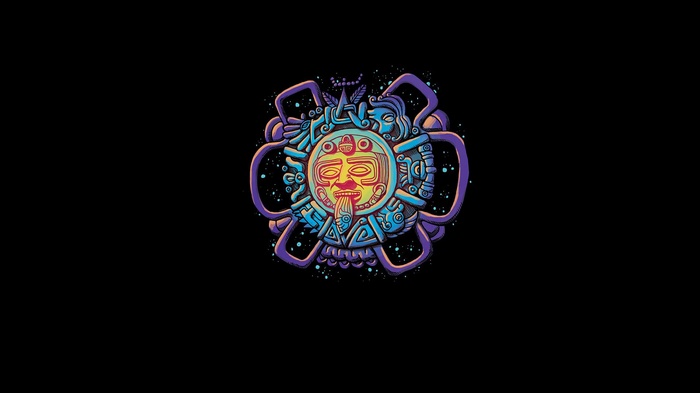 Mayan Sun Stone Calendar with a face