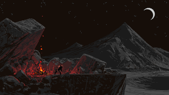 The Sin of Man pixel art by Noah Bradley