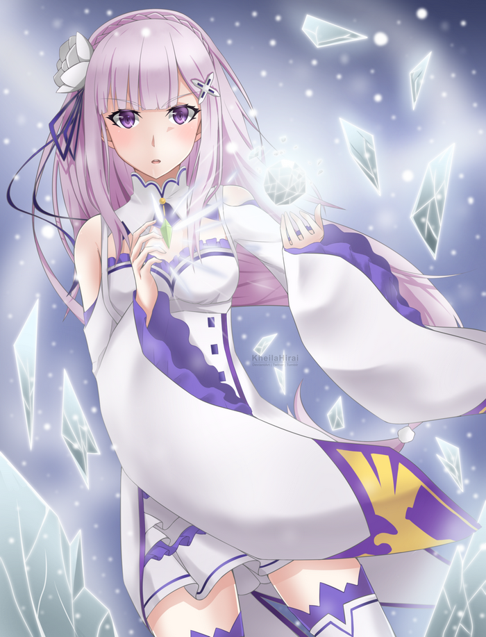 Emilia from Re:Zero using ice magic