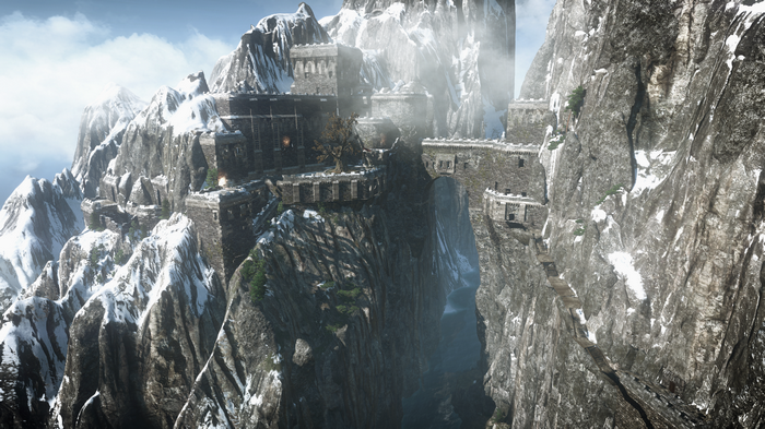 The Witcher 3: Wild Hunt snowy mountain castle