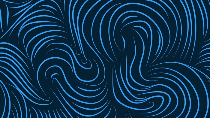 Abstract blue wavy lines on dark background