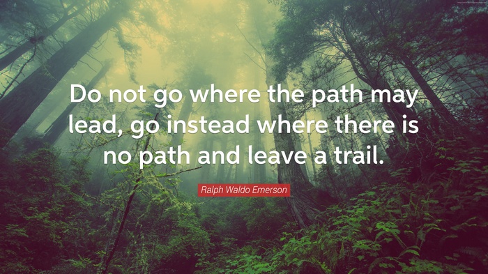Ralph Waldo Emerson quote about leaving a trail