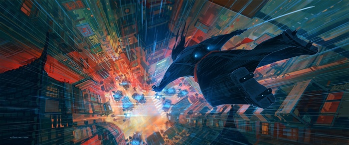 Samurai Jack in a futuristic city
