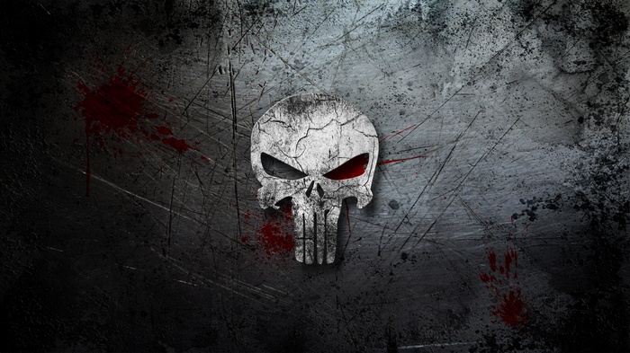 The Punisher Skull on a Grungy Metal Background
