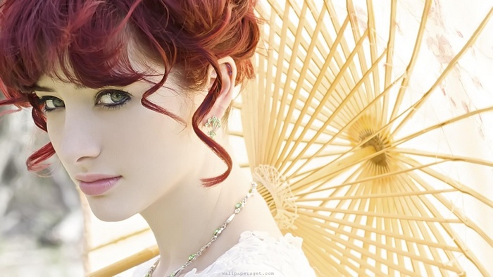 Susan Coffey with a parasol