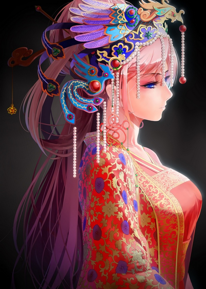 Megurine Luka in traditional Japanese attire