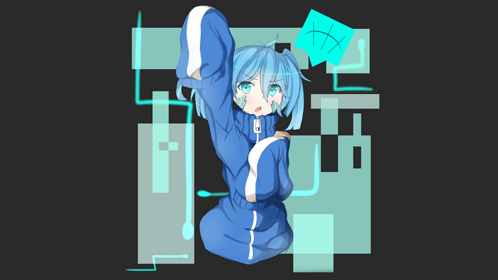 Enomoto Takane from Kagerou Project in a blue tracksuit