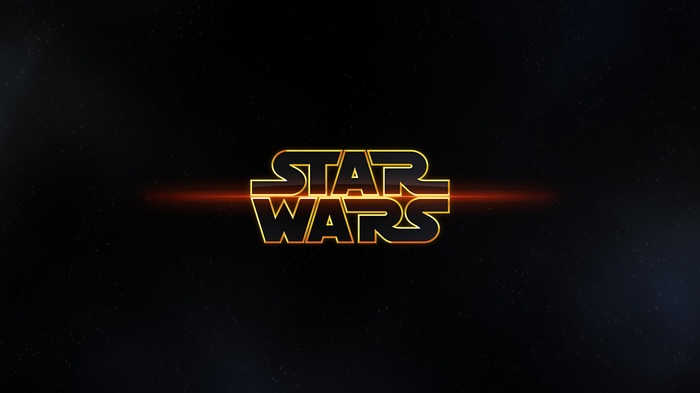Star Wars logo in space