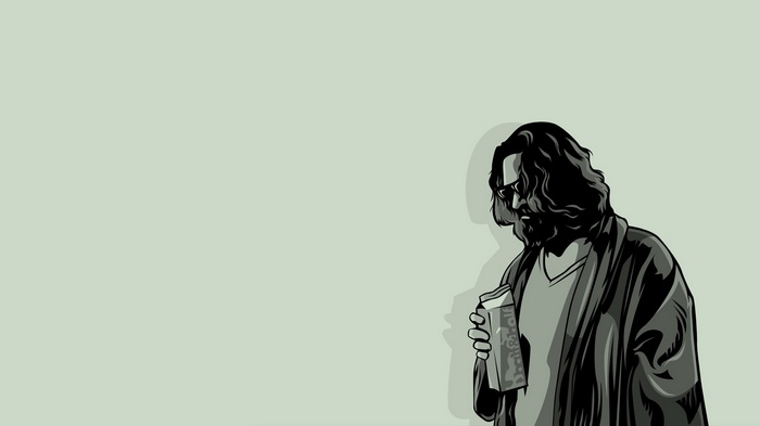 The Dude from The Big Lebowski holding a carton