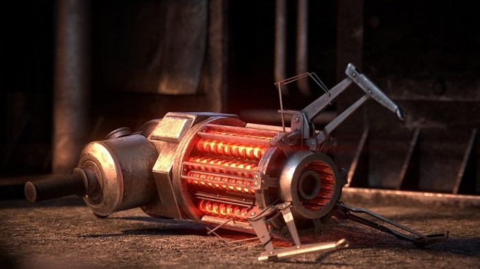 Half-Life 2 Gravity Gun on a concrete surface