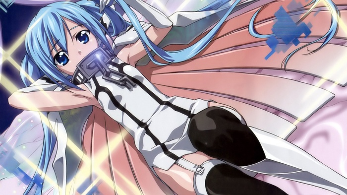 Ikaros from Sora no Otoshimono with blue hair
