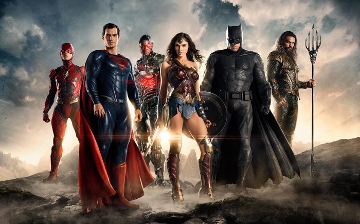 Justice League: Batman, Superman, Wonder Woman, Flash, Aquaman, Cyborg