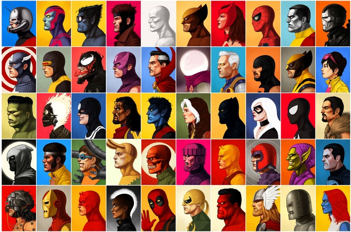 Marvel Comics Characters Portraits