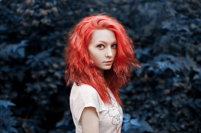 4530317 Portrait Pierced Nose Dyed Hair Women Blue Eyes Redhead Face Rare Gallery Hd 9256