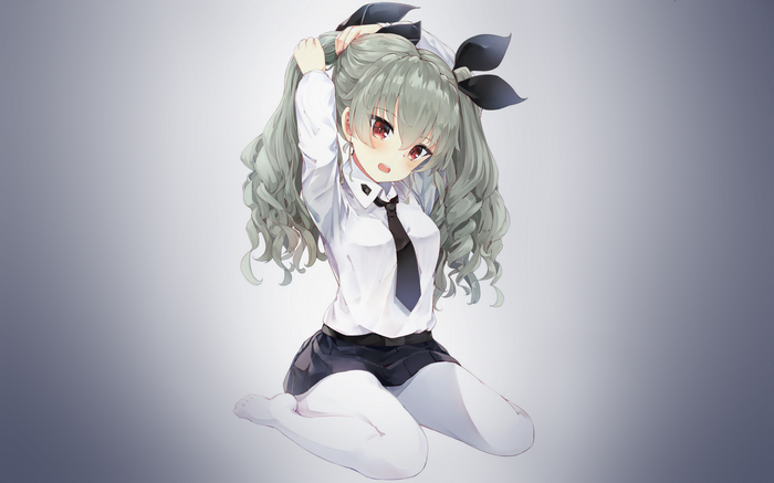 Anime girl with ribbons and tie