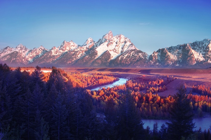 Grand Teton National Park Landscape at Sunrise