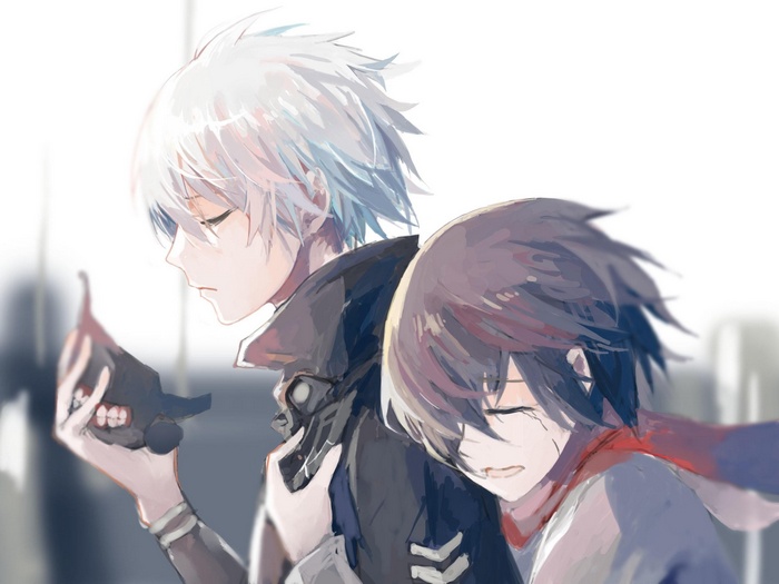 Kaneki Ken and Kirishima Touka crying