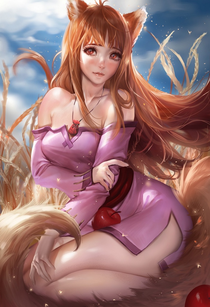 realistic, Holo, Sakimichan, kitsunemimi, Spice and Wolf