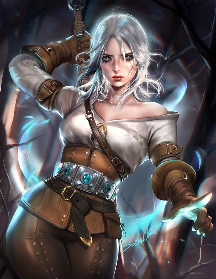 Ciri from The Witcher 3: Wild Hunt with a sword